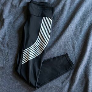 Black Gap Fit Leggings with White Stripes